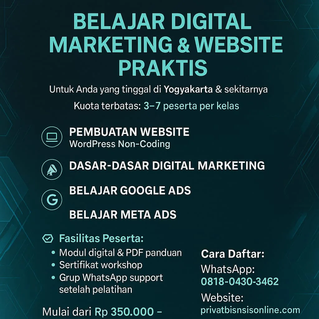 workshop kelas digital marketing jogja