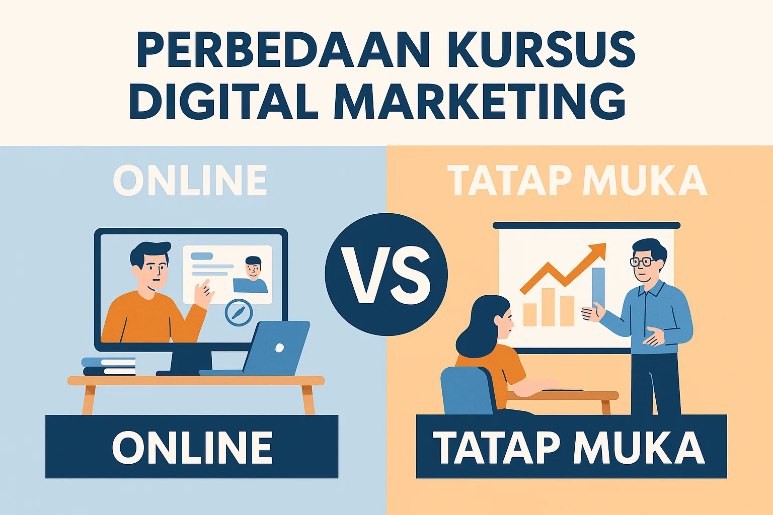 Perbedaan Kursus Digital Marketing Online vs Offline Perbedaan Kursus Digital Marketing Online vs Offline